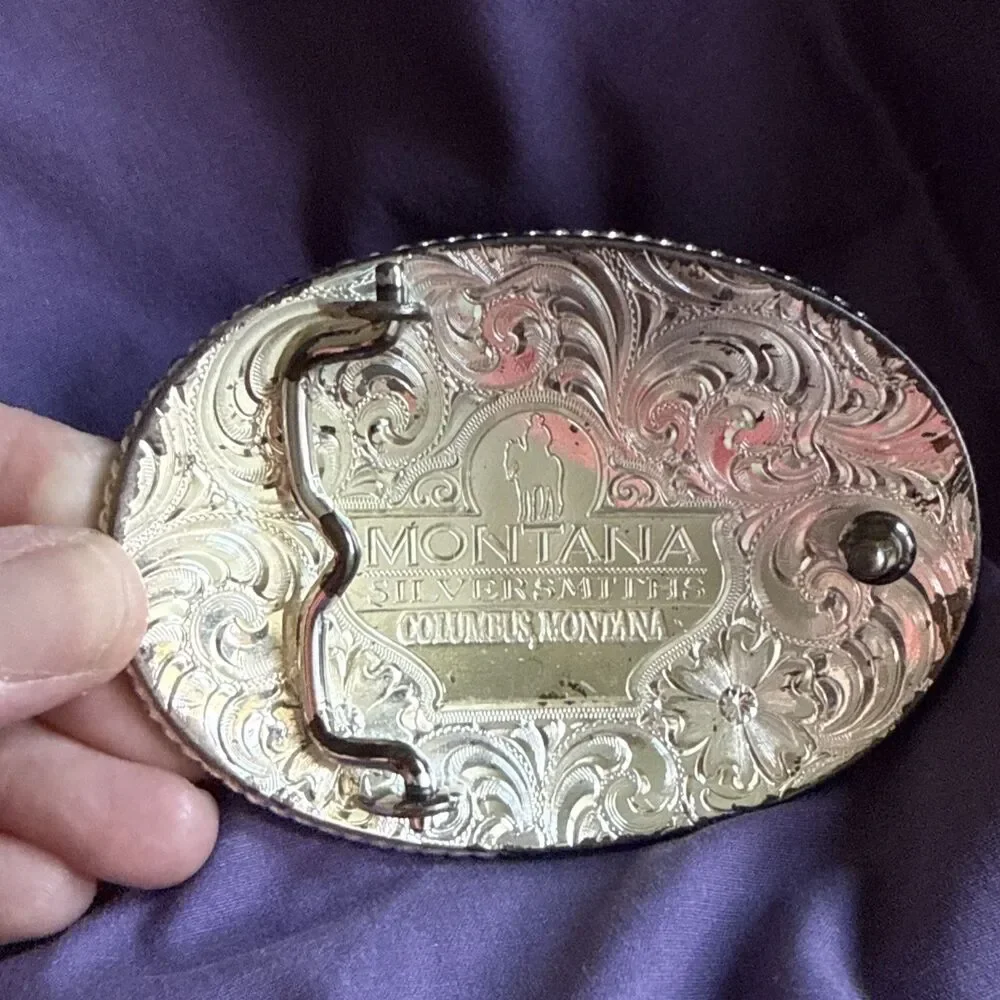 Montana Silversmiths Sterling Silver Plate Initial J Western Belt Buckle Oval